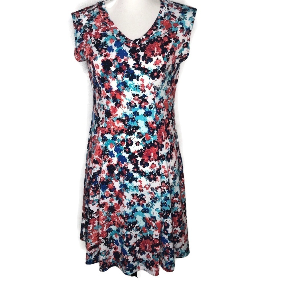 Nue Options petite small dress. Bright colors.